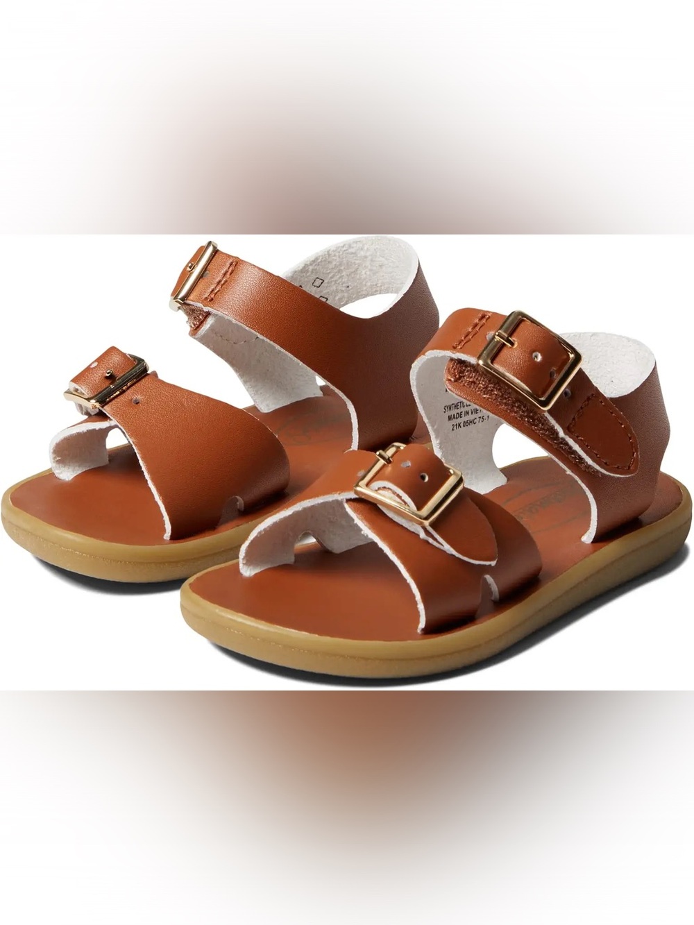 FootMates Eco-Tide Tan Sandals Boys Size 10 Velcro